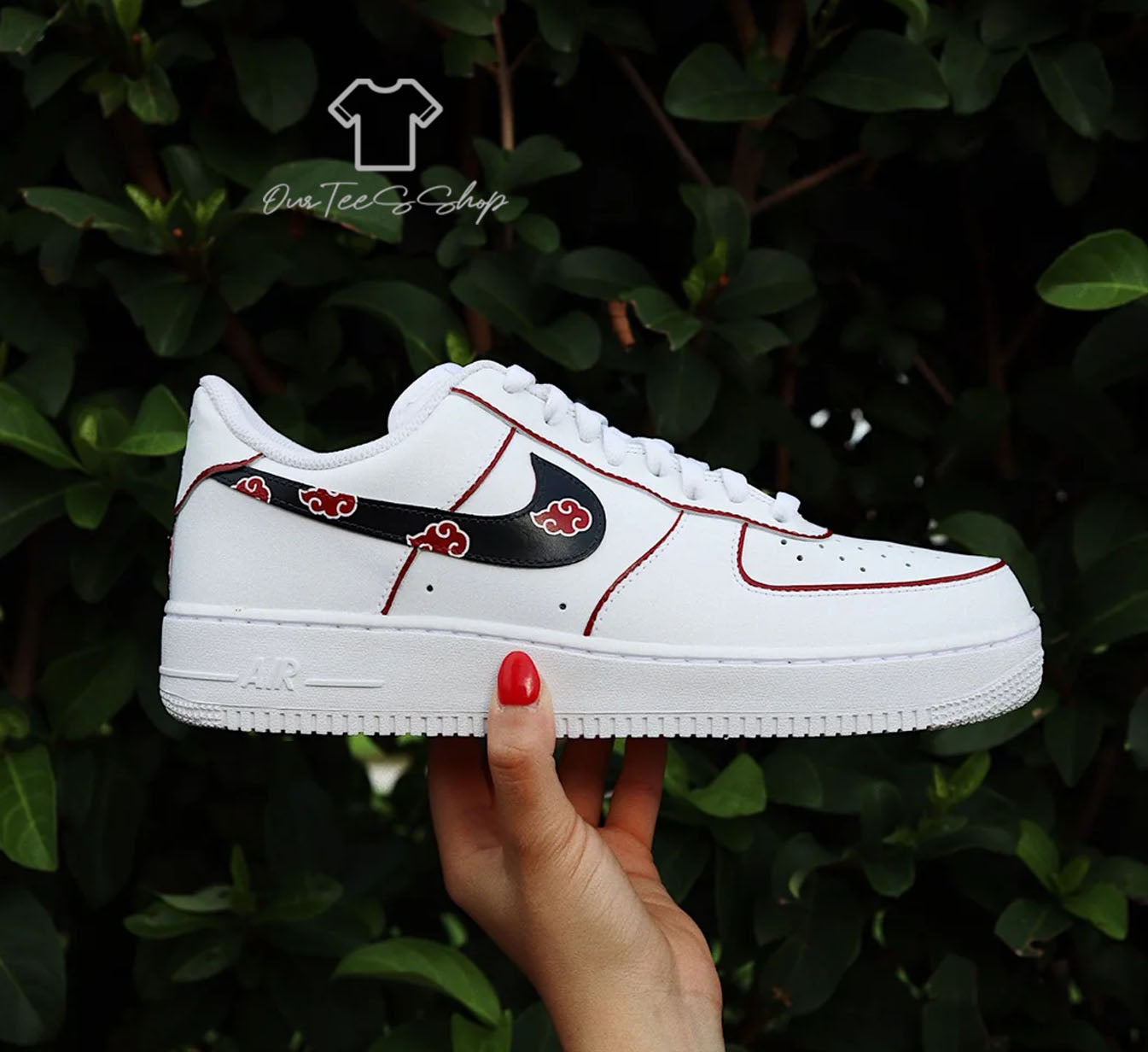 Custom Air Force 1 Akatsuki Mid Sneakers