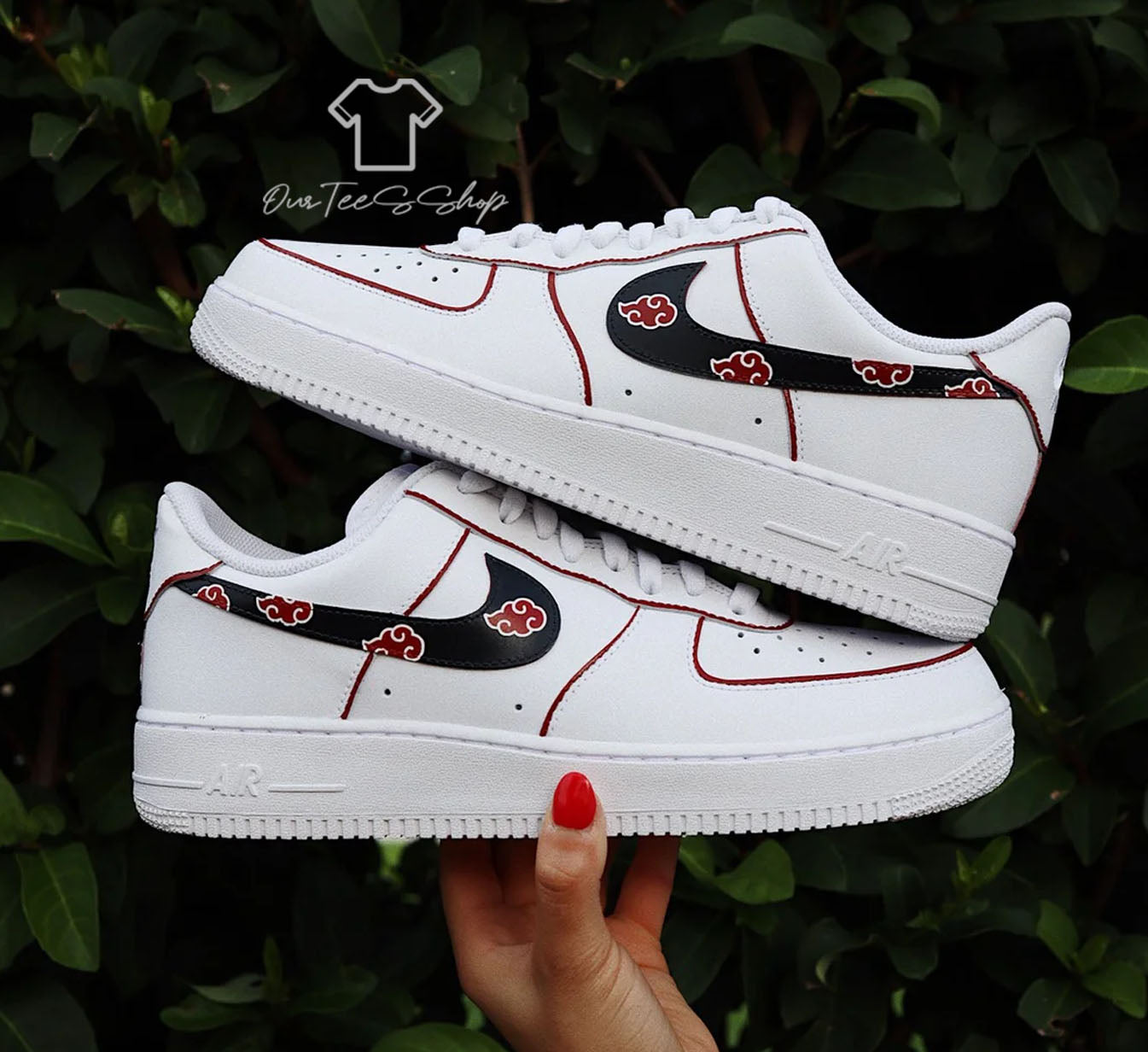 Custom Air Force 1 Akatsuki Mid Sneakers