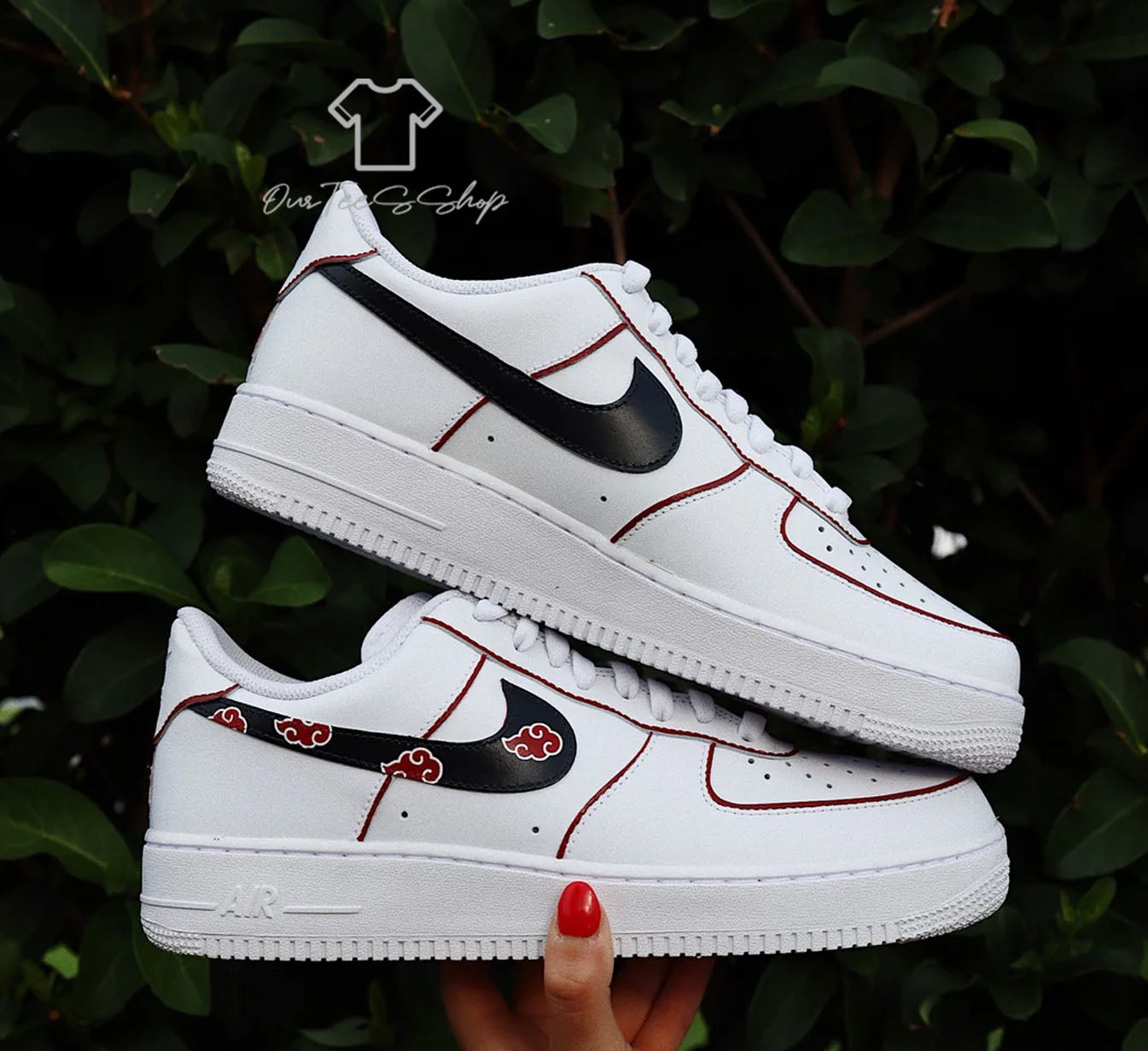 Custom Air Force 1 Akatsuki Mid Sneakers