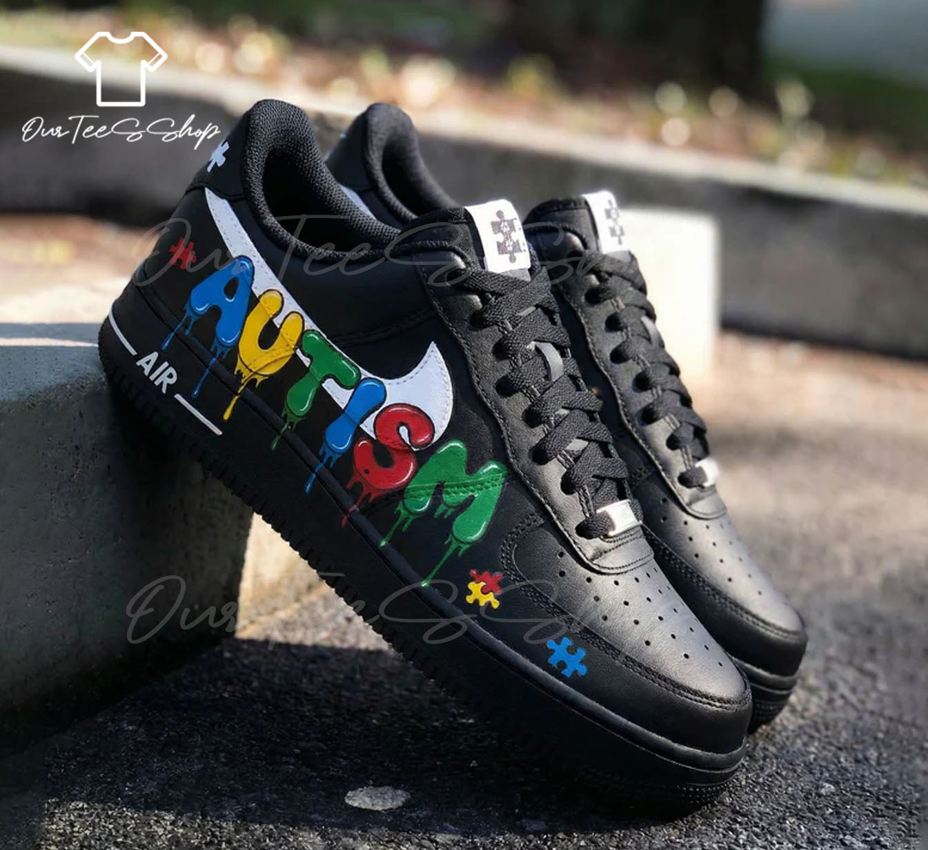 Custom Autism Puzzle Air Force 1 Sneakers