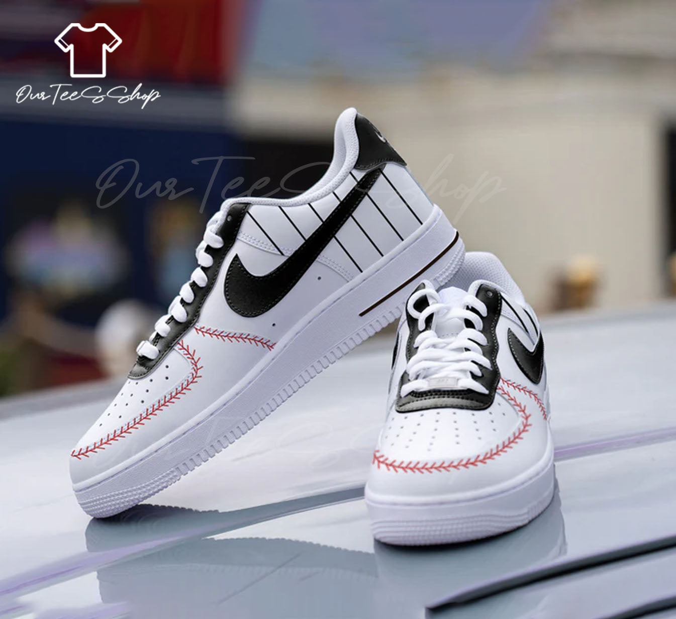 Custom Baseball Air Force 1 Sneakers