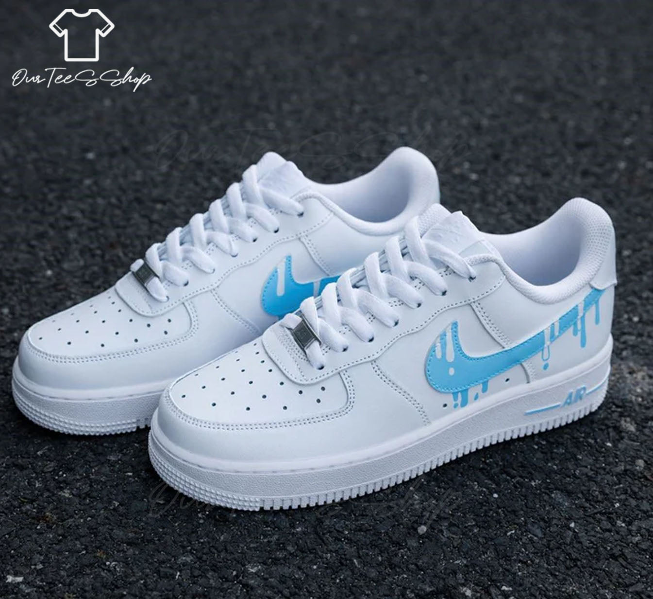 Custom Air Force 1 Blue Ice Cream, Personalized Shoes