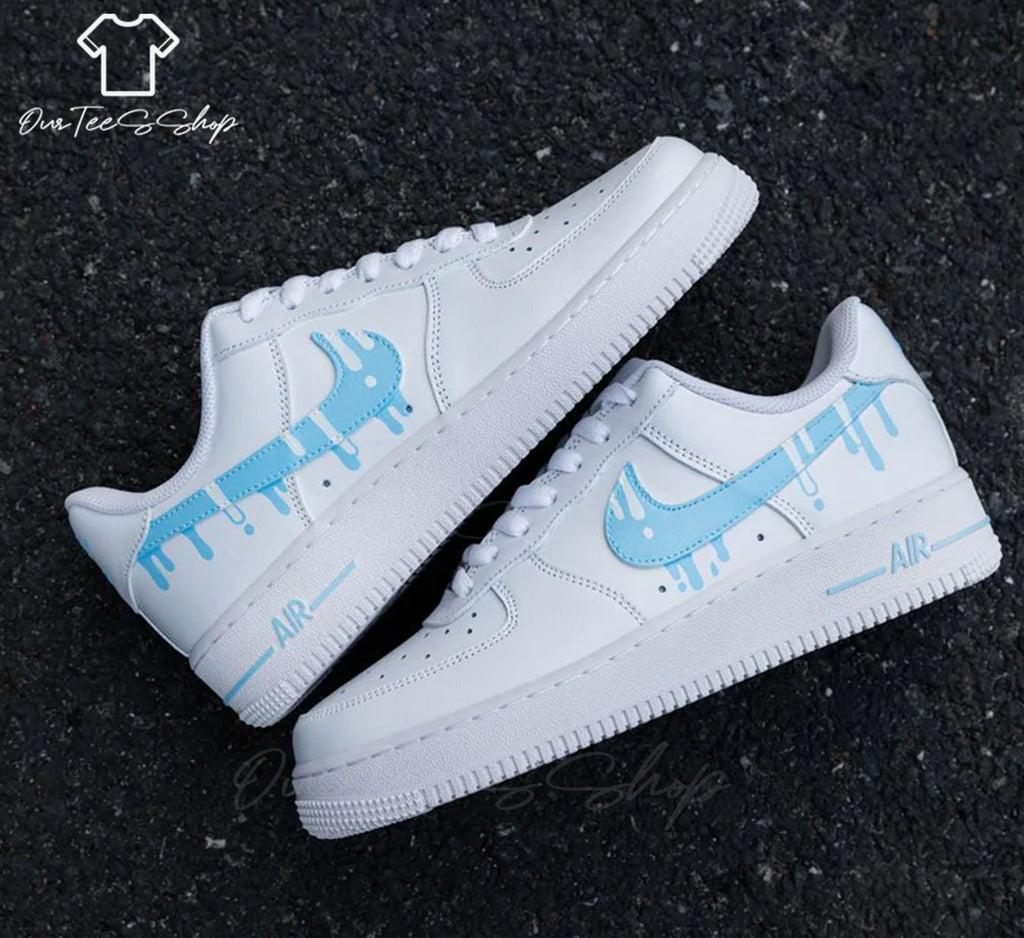 Custom Air Force 1 Blue Ice Cream, Personalized Shoes