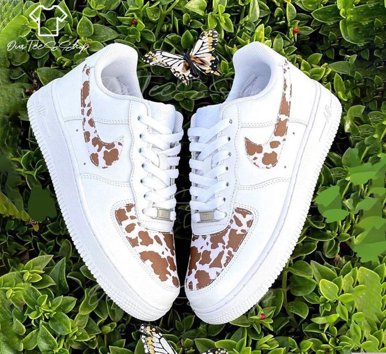 Custom Air Force 1 Brown Cow, Personalized Shoes