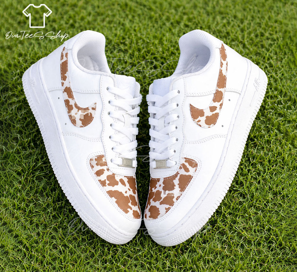 Custom Air Force 1 Brown Cow, Personalized Shoes