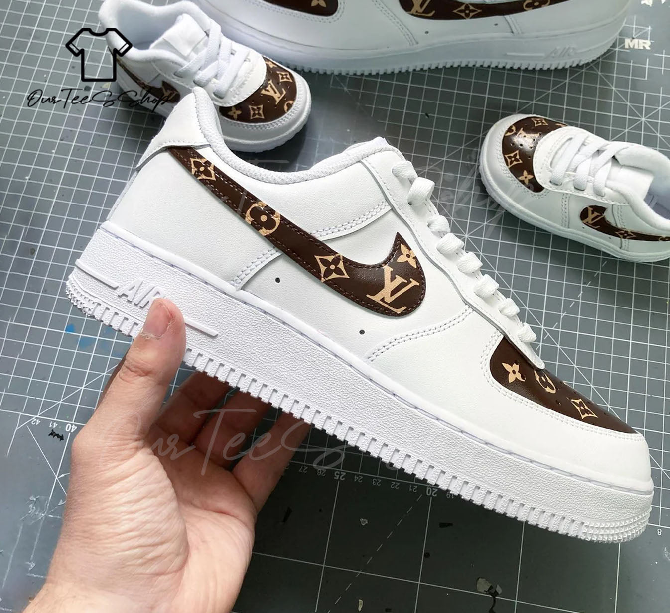 Custom Brown Air Force 1 Sneakers