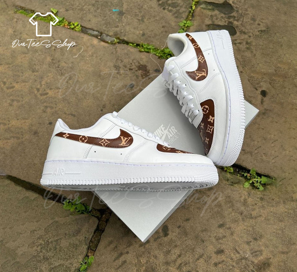 Custom Brown Air Force 1 Sneakers