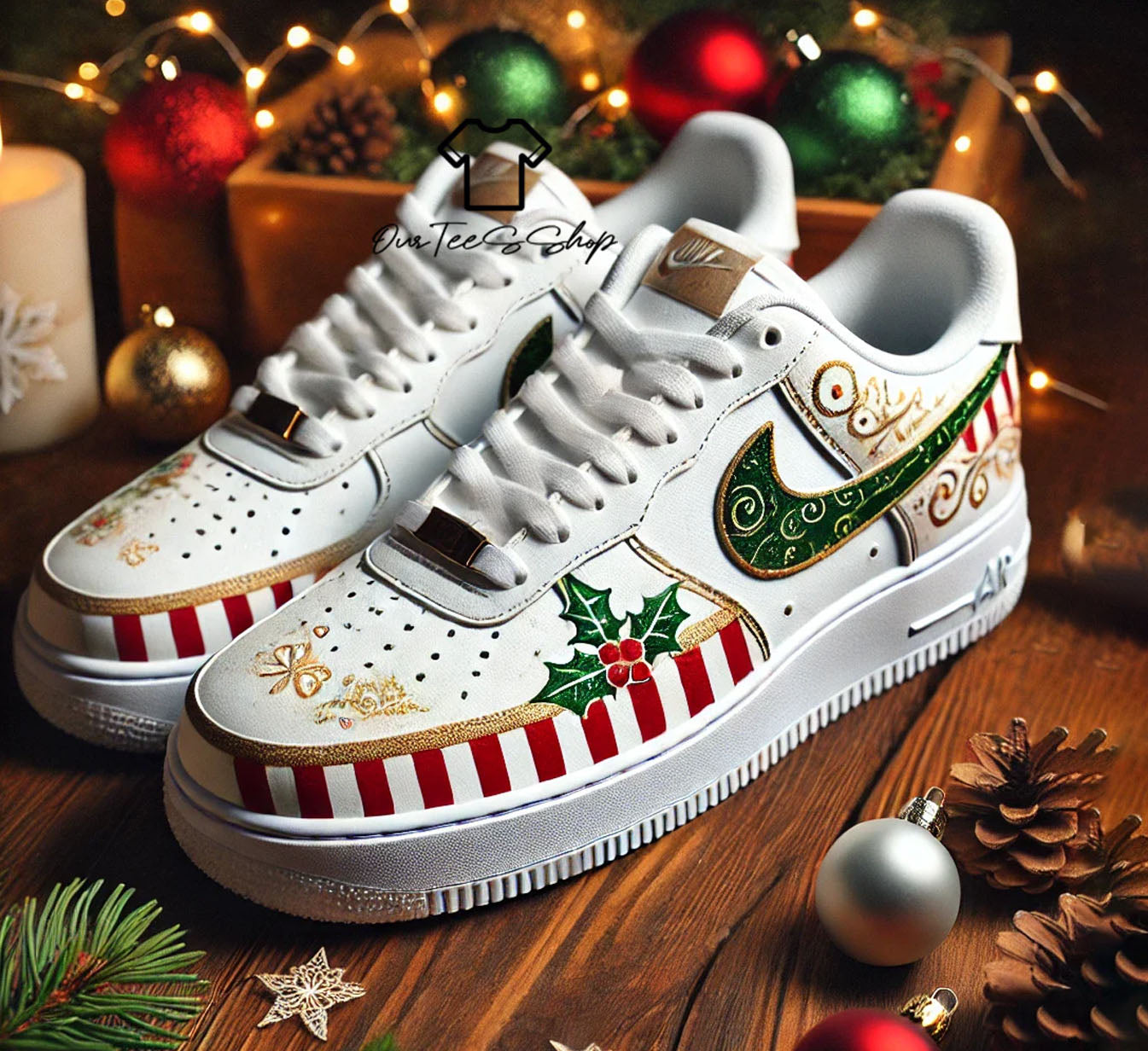 Custom Air Force 1 Christmas Sneakers