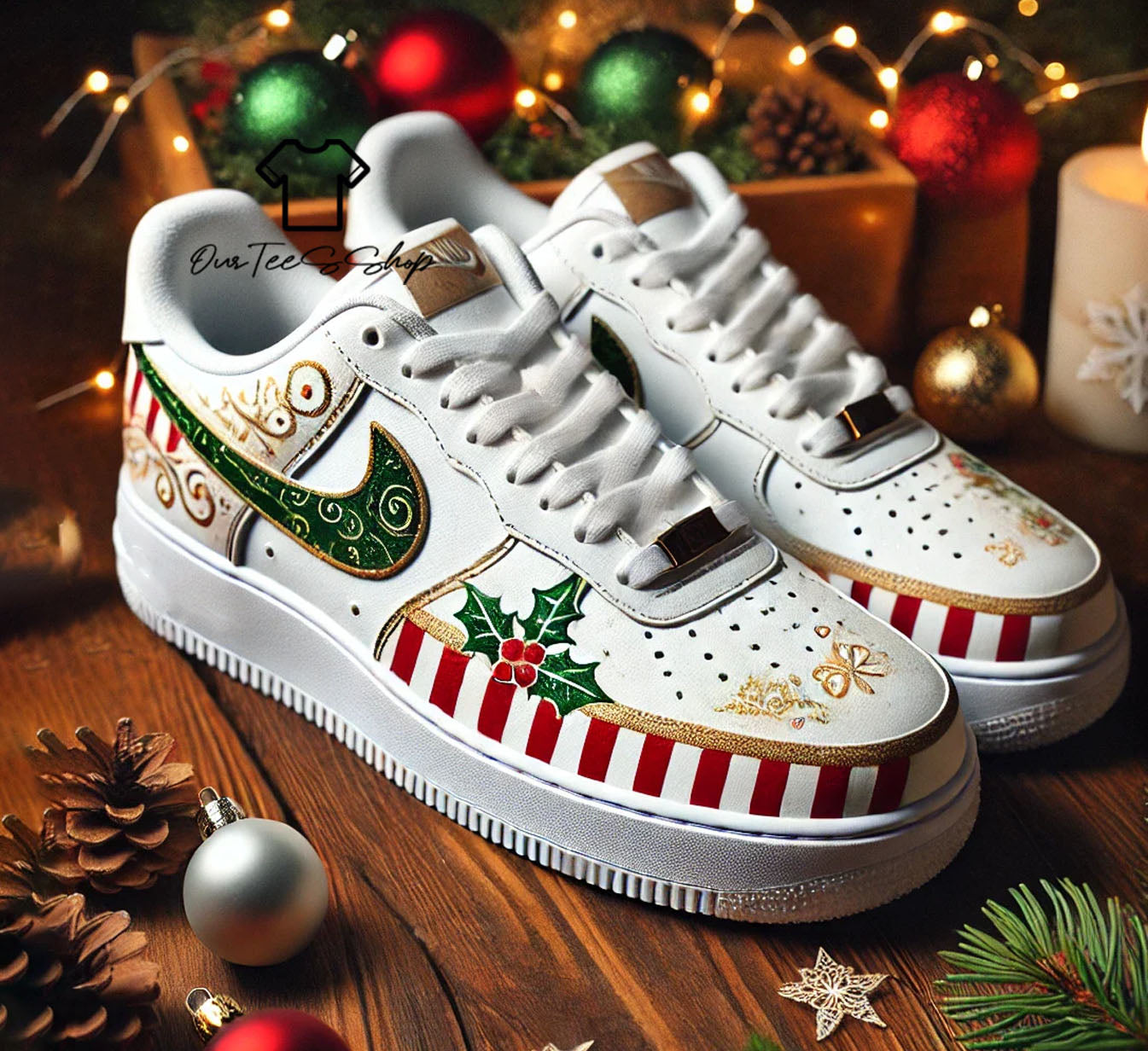 Custom Air Force 1 Christmas Sneakers