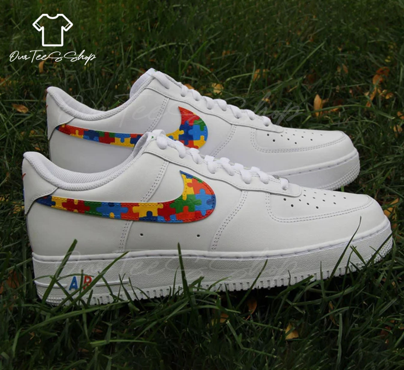 Custom Colorful Puzzle Air Force 1 Sneakers