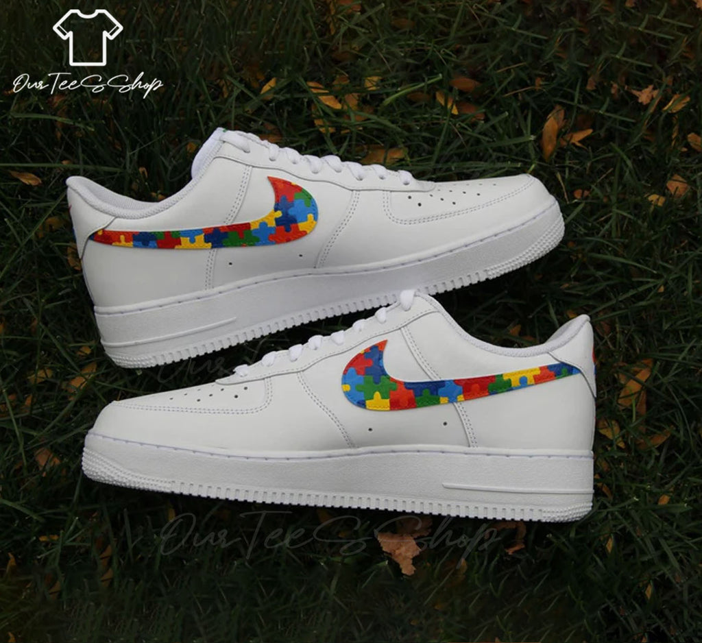 Custom Air Force 1 Autism Puzzle, Personalized Shoes