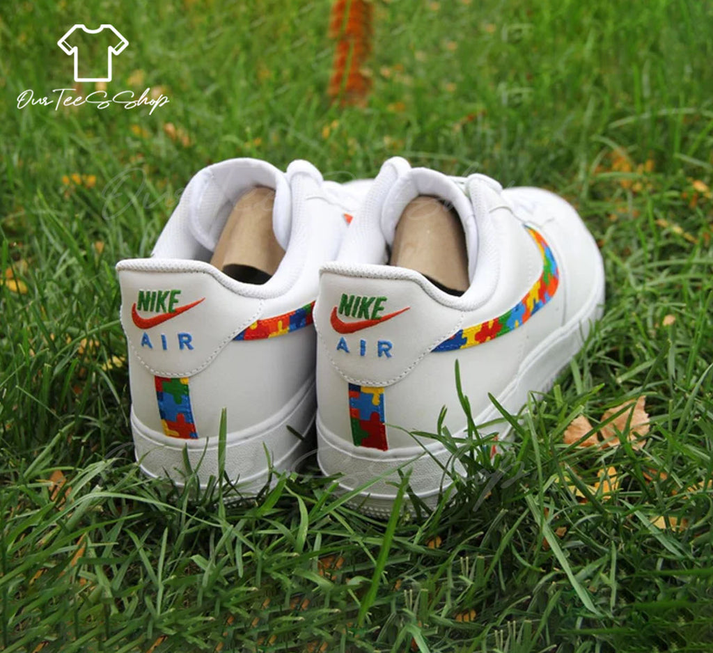 Custom Colorful Puzzle Air Force 1 Sneakers