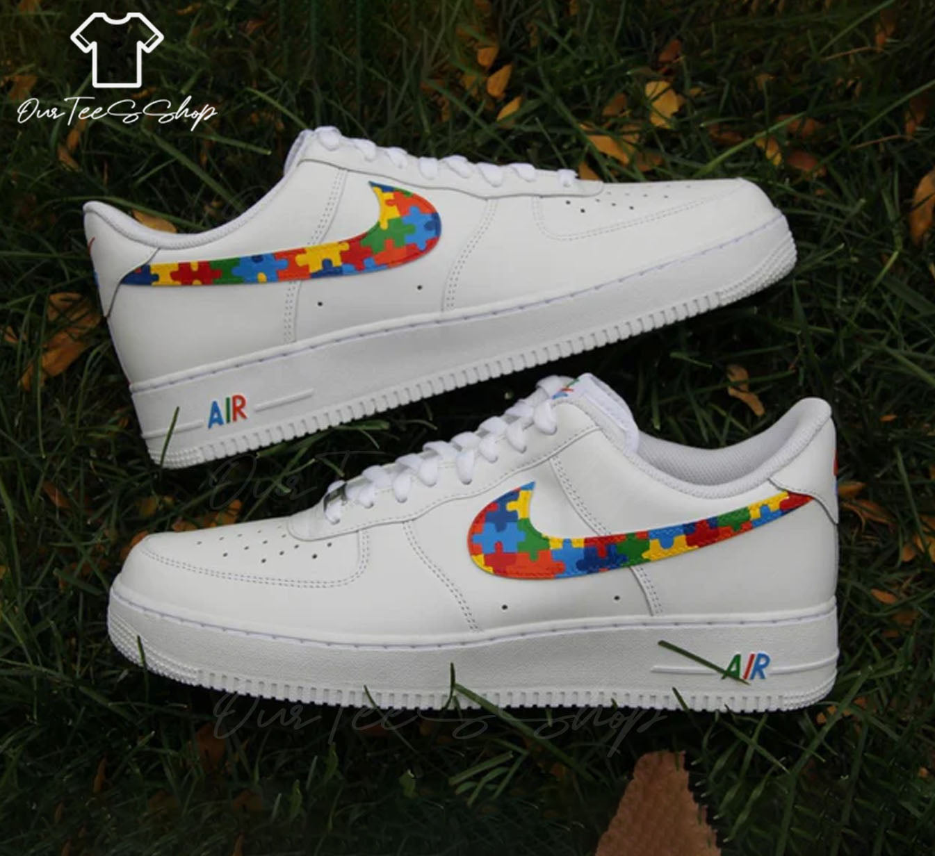Custom Air Force 1 Autism Puzzle, Personalized Shoes