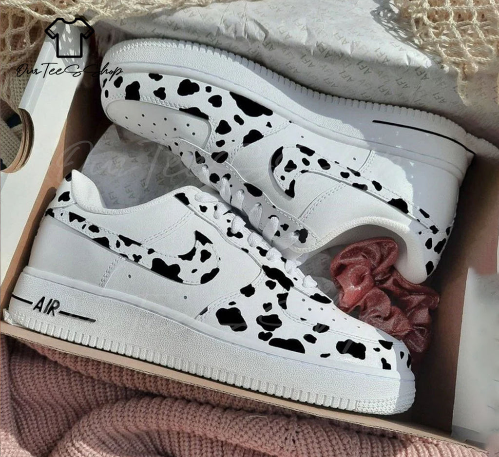 Custom Cow Spotted Air Force 1 Sneakers