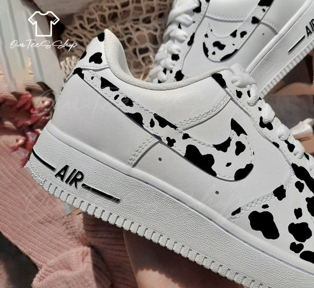 Custom Cow Spotted Air Force 1 Sneakers