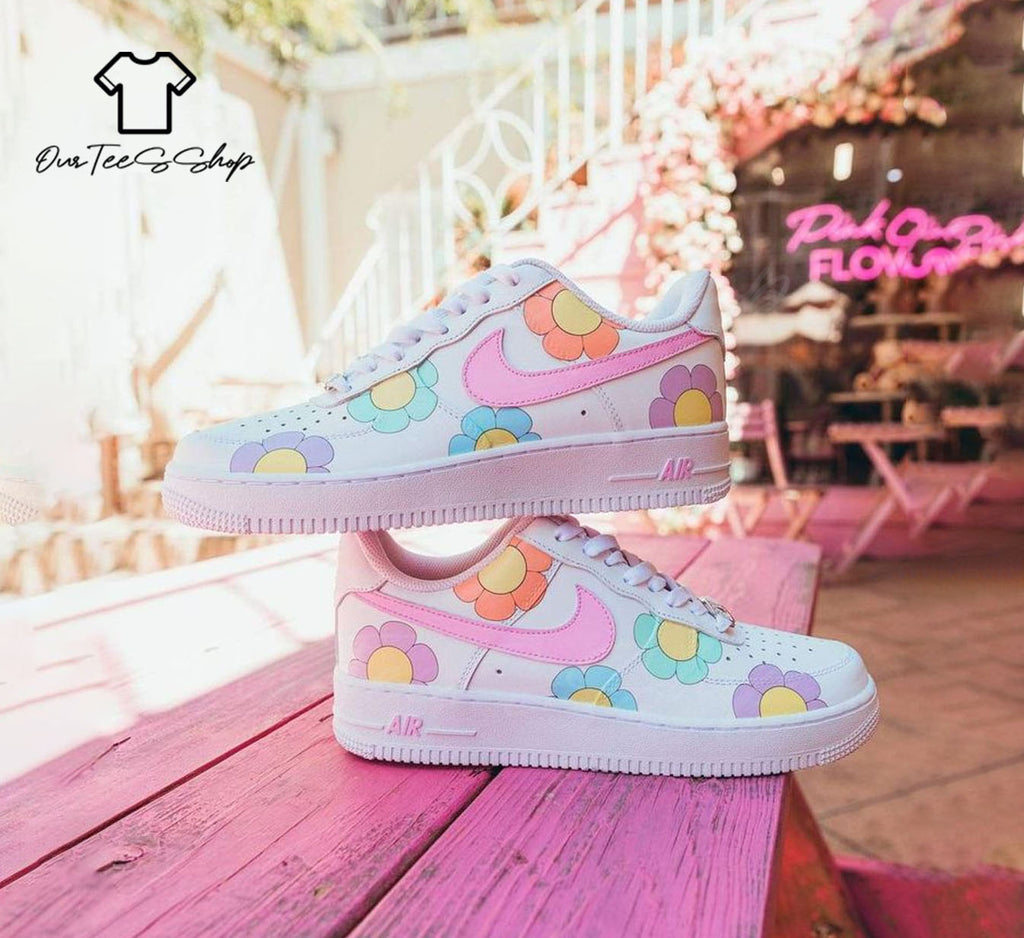 Custom Daisy Dream Air Force 1 Sneakers