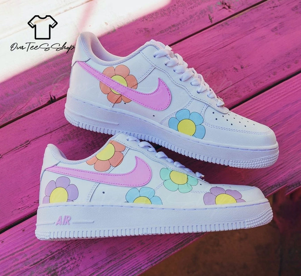 Custom Daisy Dream Air Force 1 Sneakers