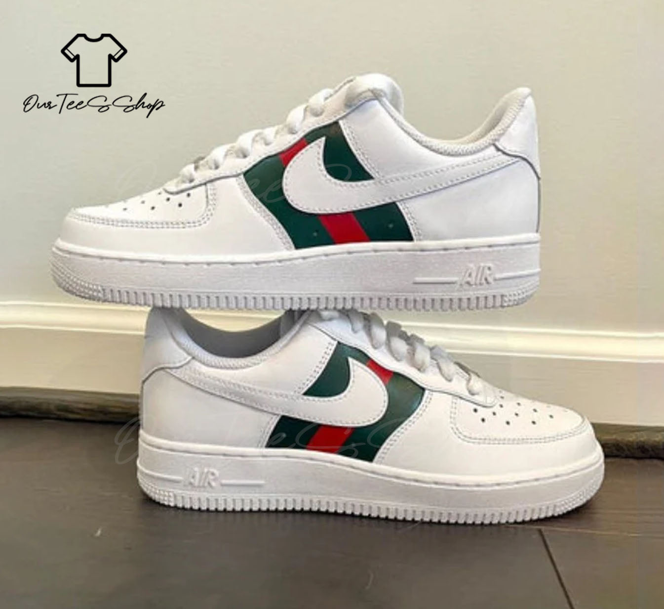 Custom Dark Green Stripe Air Force 1