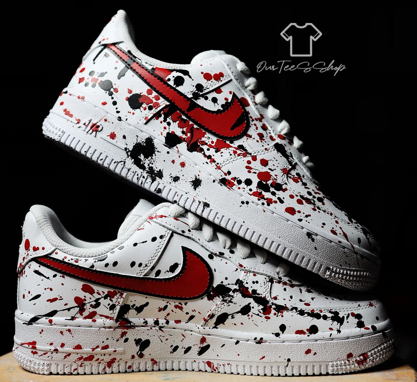 Custom Air Force Splatter Drip Sneakers