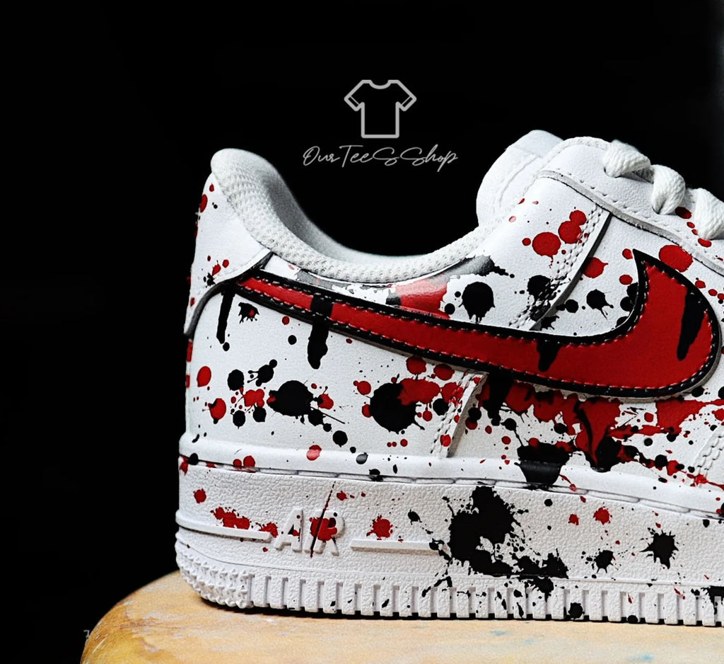 Custom Air Force Splatter Drip Sneakers
