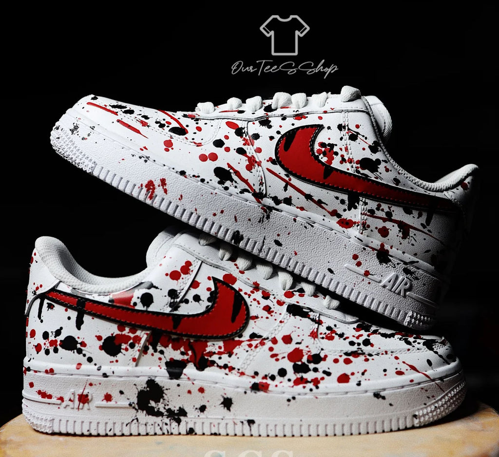 Custom Air Force Splatter Drip Sneakers
