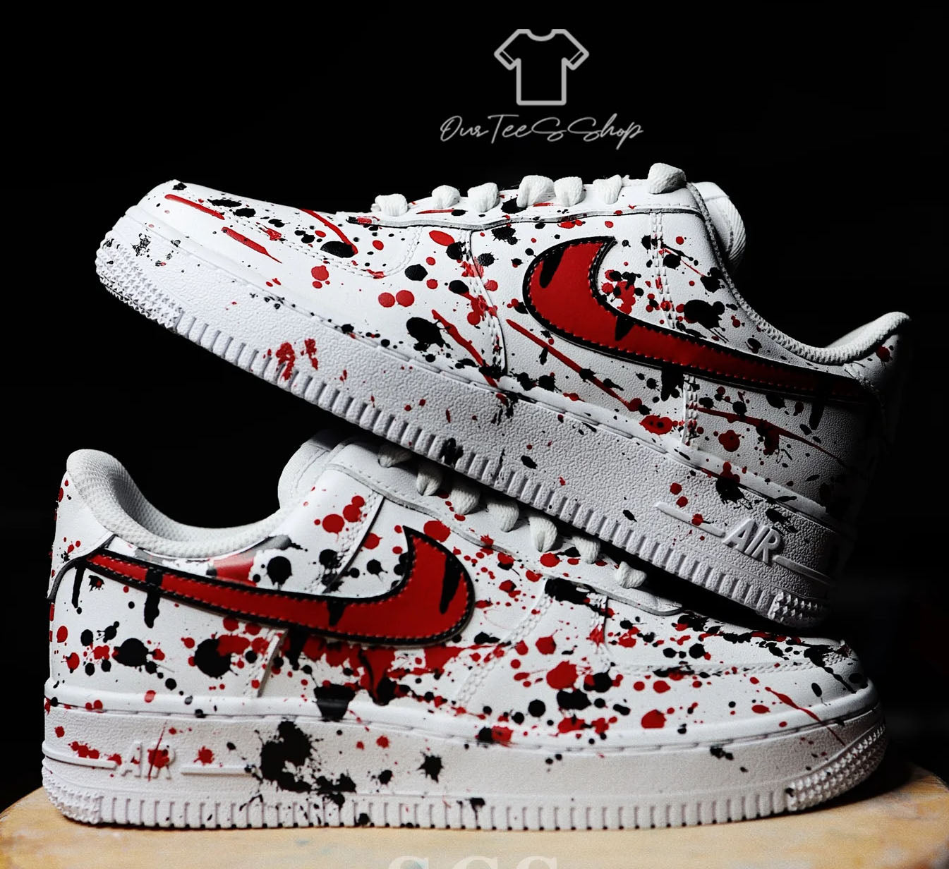 Custom Air Force Splatter Drip Sneakers