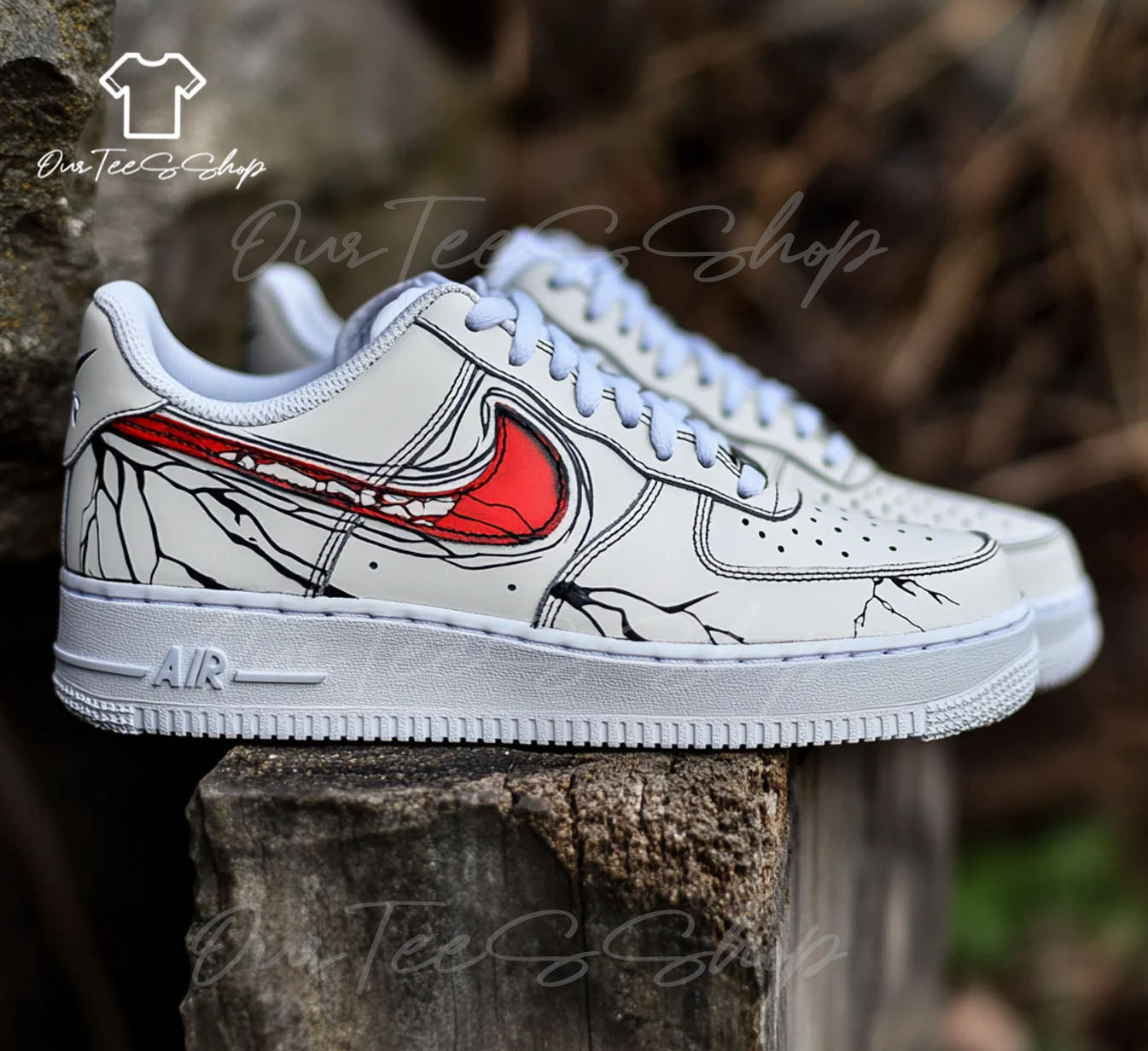 Custom Air Force 1 Fractured Flow Sneakers