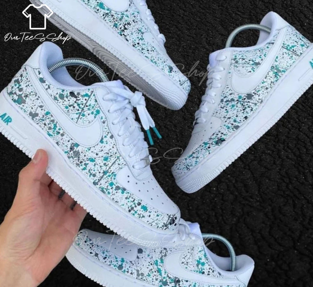 Custom Air Force 1 Green Patel Sneakers