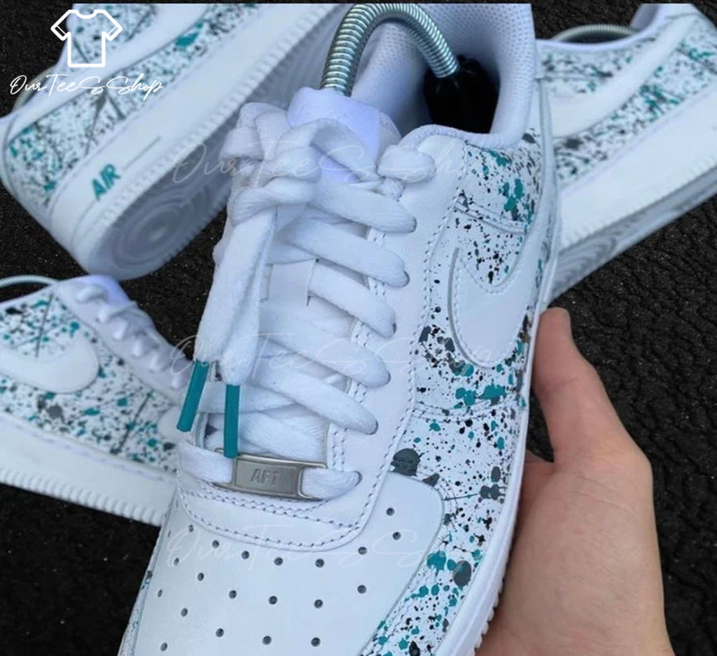 Custom Air Force 1 Green Patel Sneakers