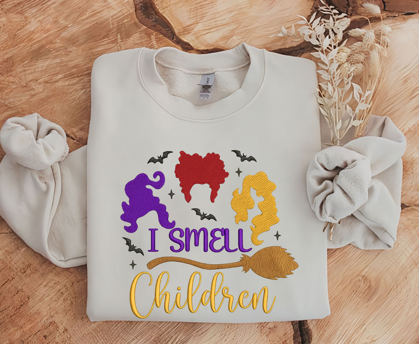 I Smell Children Embroidered Sweatshirt, Witch Embroidered T-shirt Gifts For Halloween