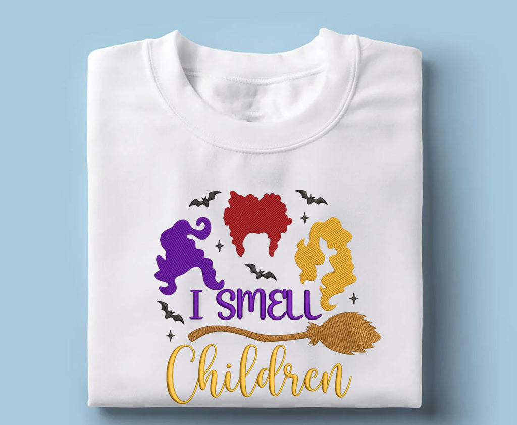 I Smell Children Embroidered Sweatshirt, Witch Embroidered T-shirt Gifts For Halloween