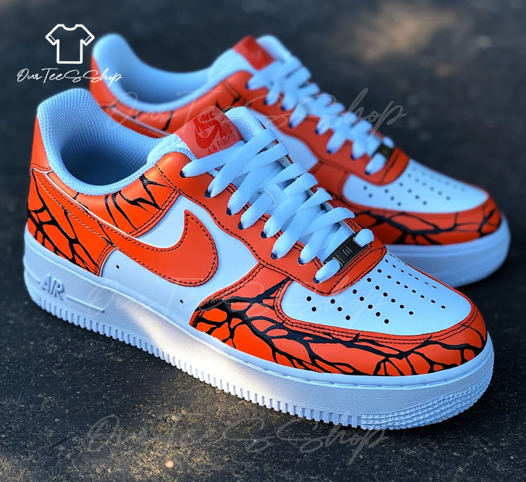Custom Air Force 1 Lava Flow Sneakers