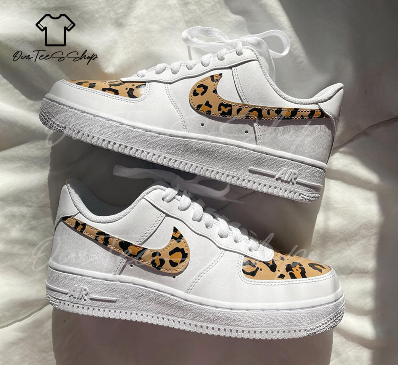Custom Leopard Print Air Force 1 Sneakers