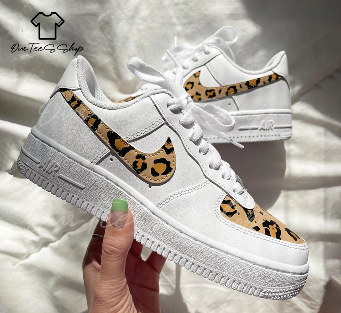 Custom Leopard Print Air Force 1 Sneakers