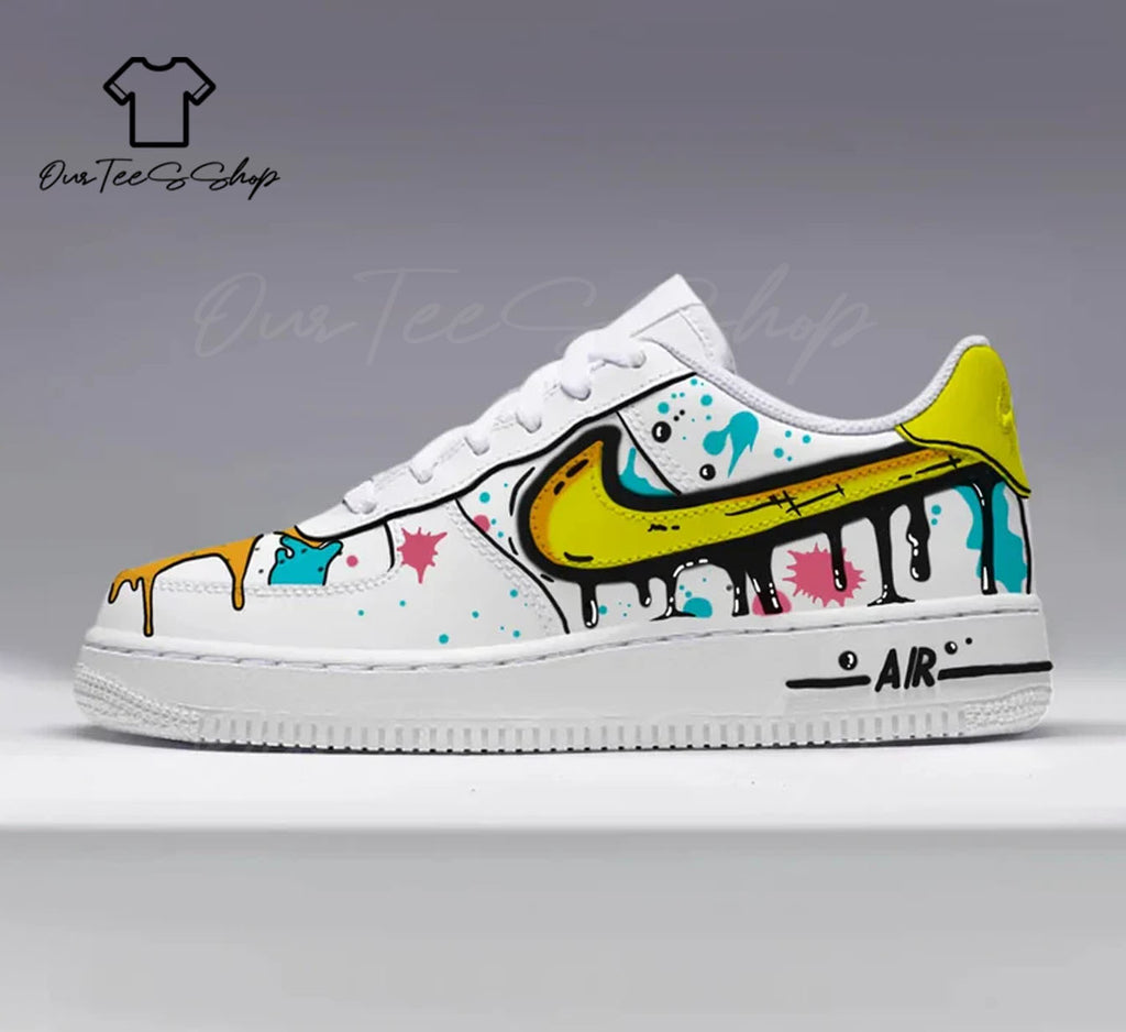 Custom Multicolor Graffiti Splatter Air Force 1