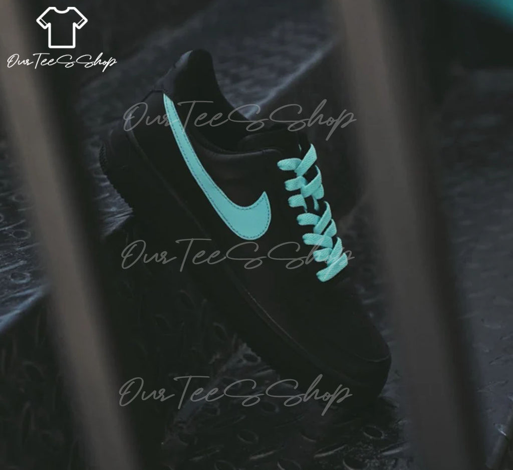 Custom Air Force 1 Neon Green Black Sneakers