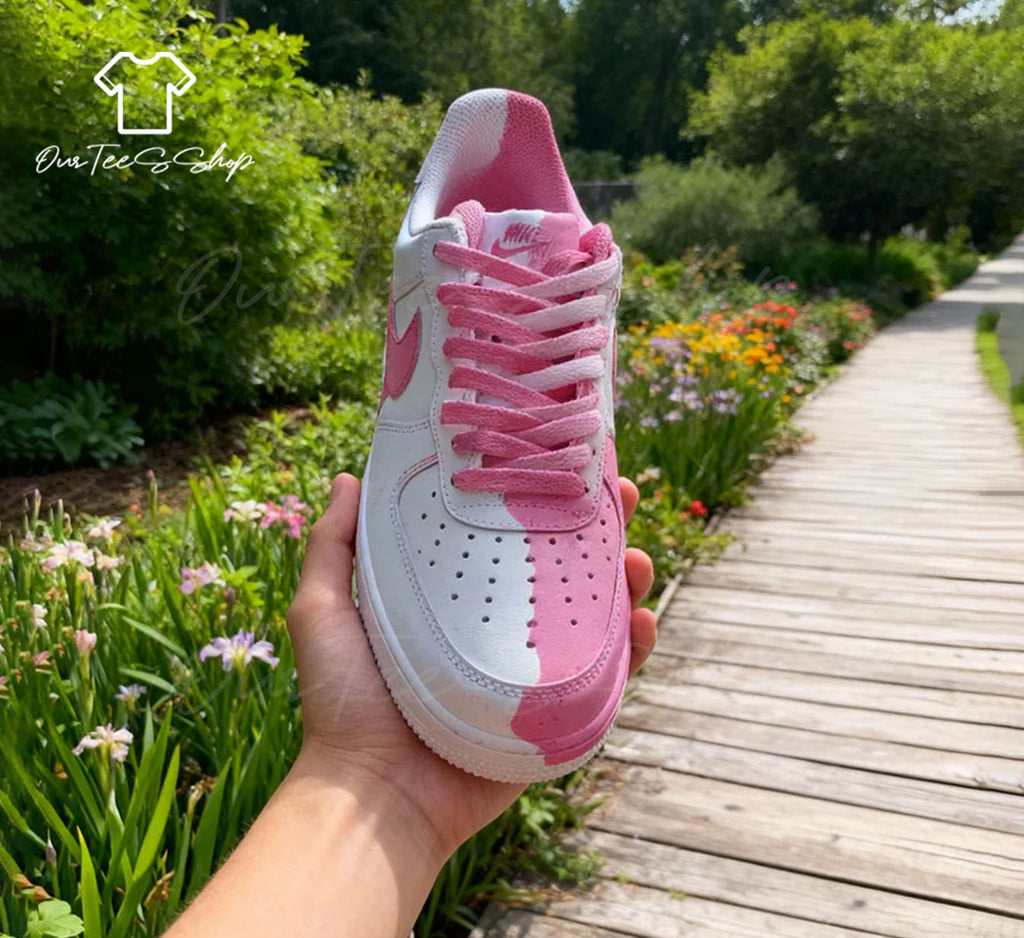 Custom Pink Drip Air Force 1