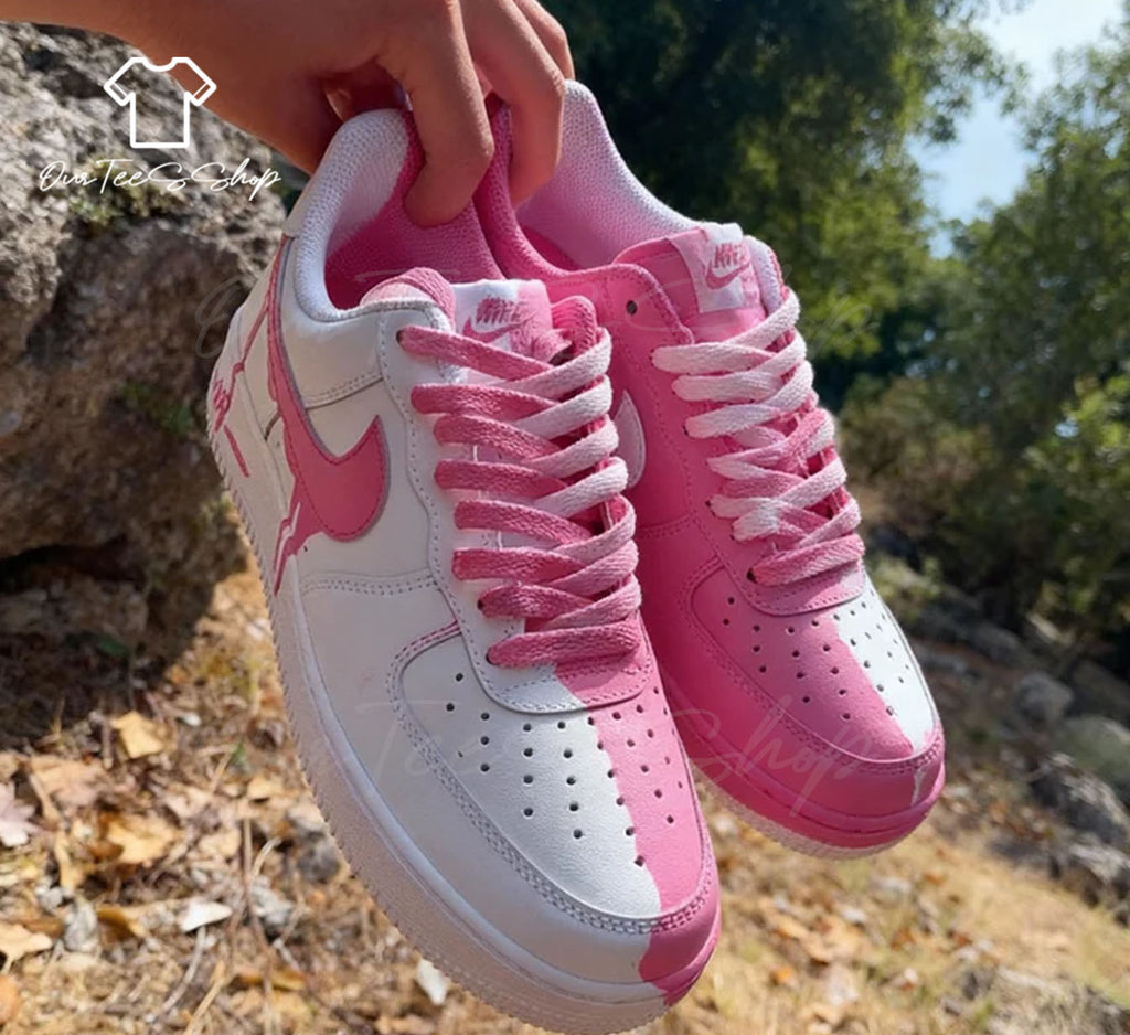 Custom Pink Drip Air Force 1