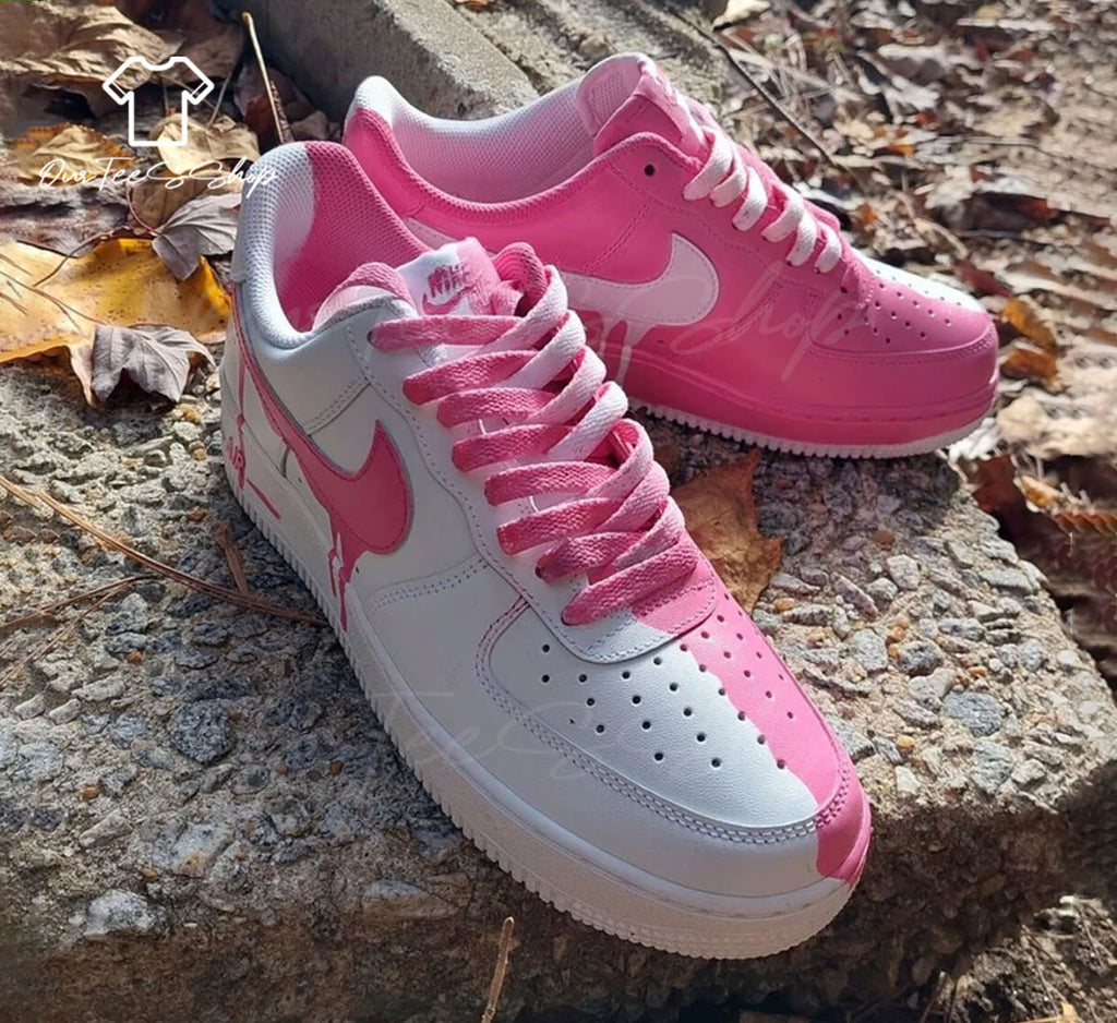 Custom Pink Drip Air Force 1