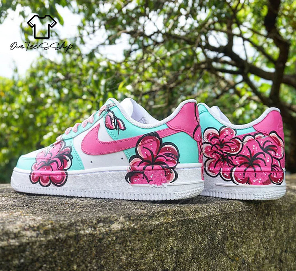 Custom Pink Flower Air Force 1