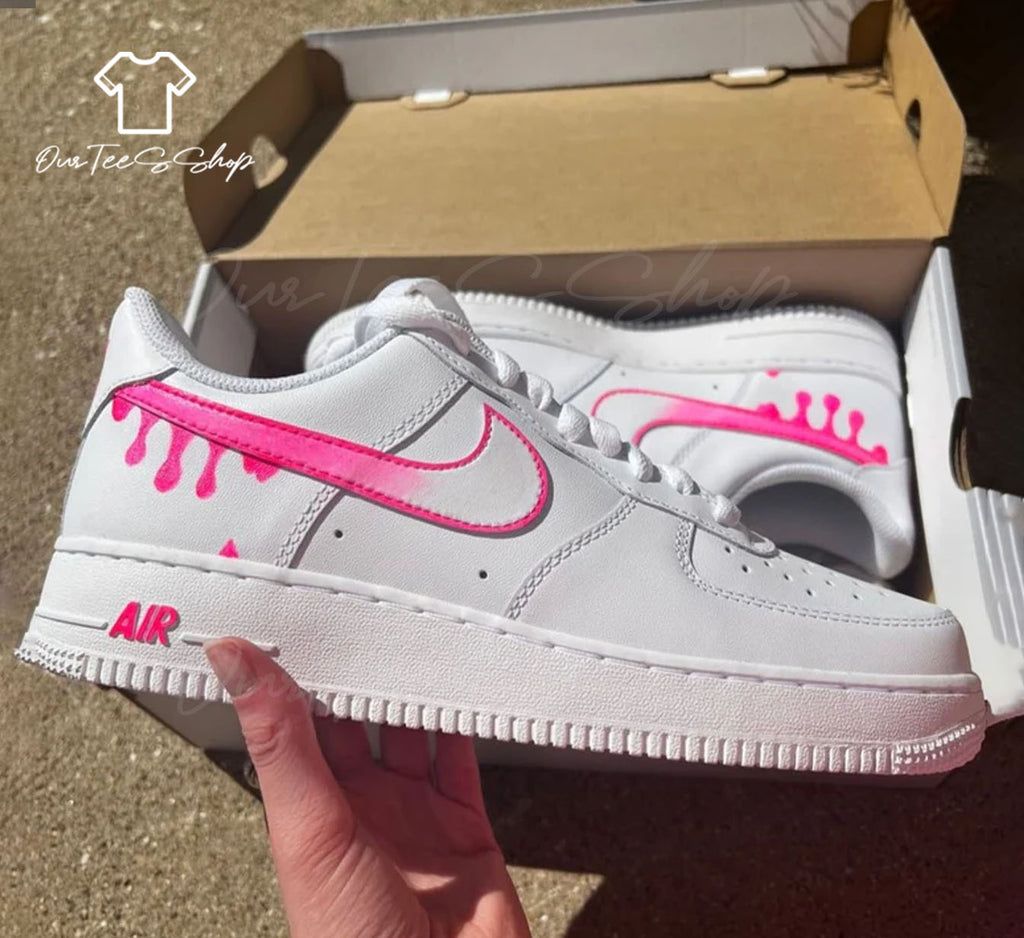 Custom Pink Gradient Drip Air Force 1