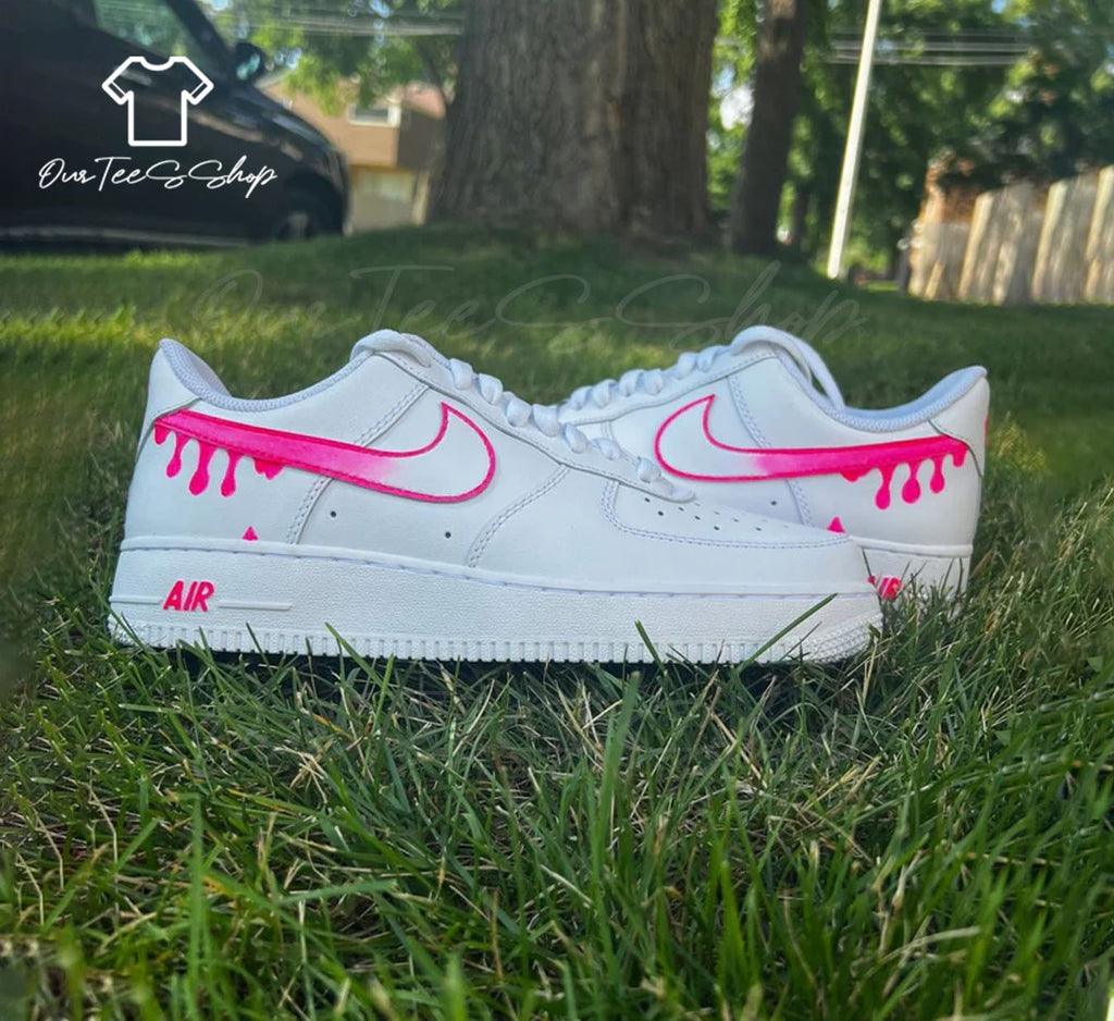 Custom Pink Gradient Drip Air Force 1