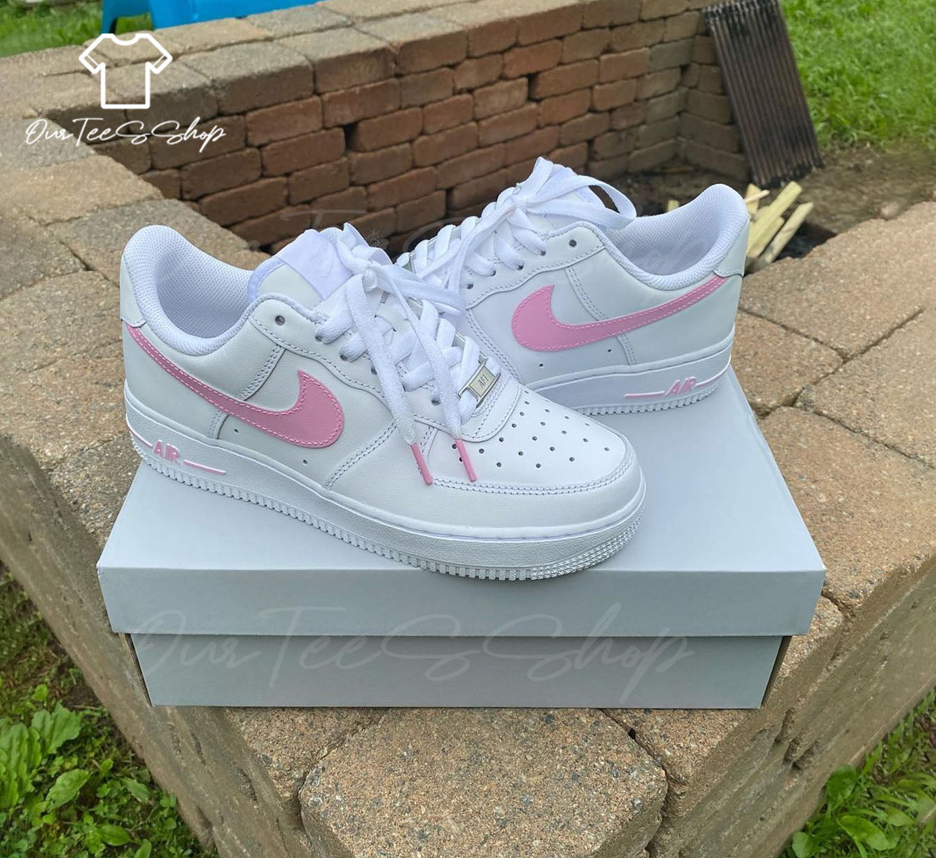 Custom Pink Label Air Force 1 Sneakers