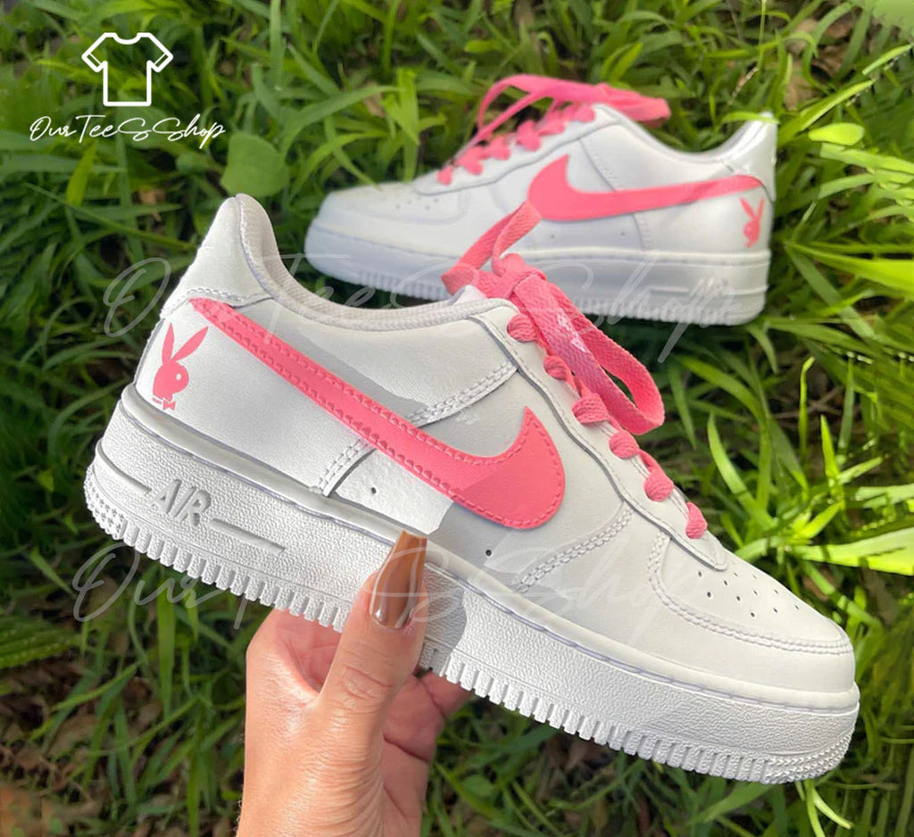 Custom Pink Playboy Bunny Air Force 1 Sneakers