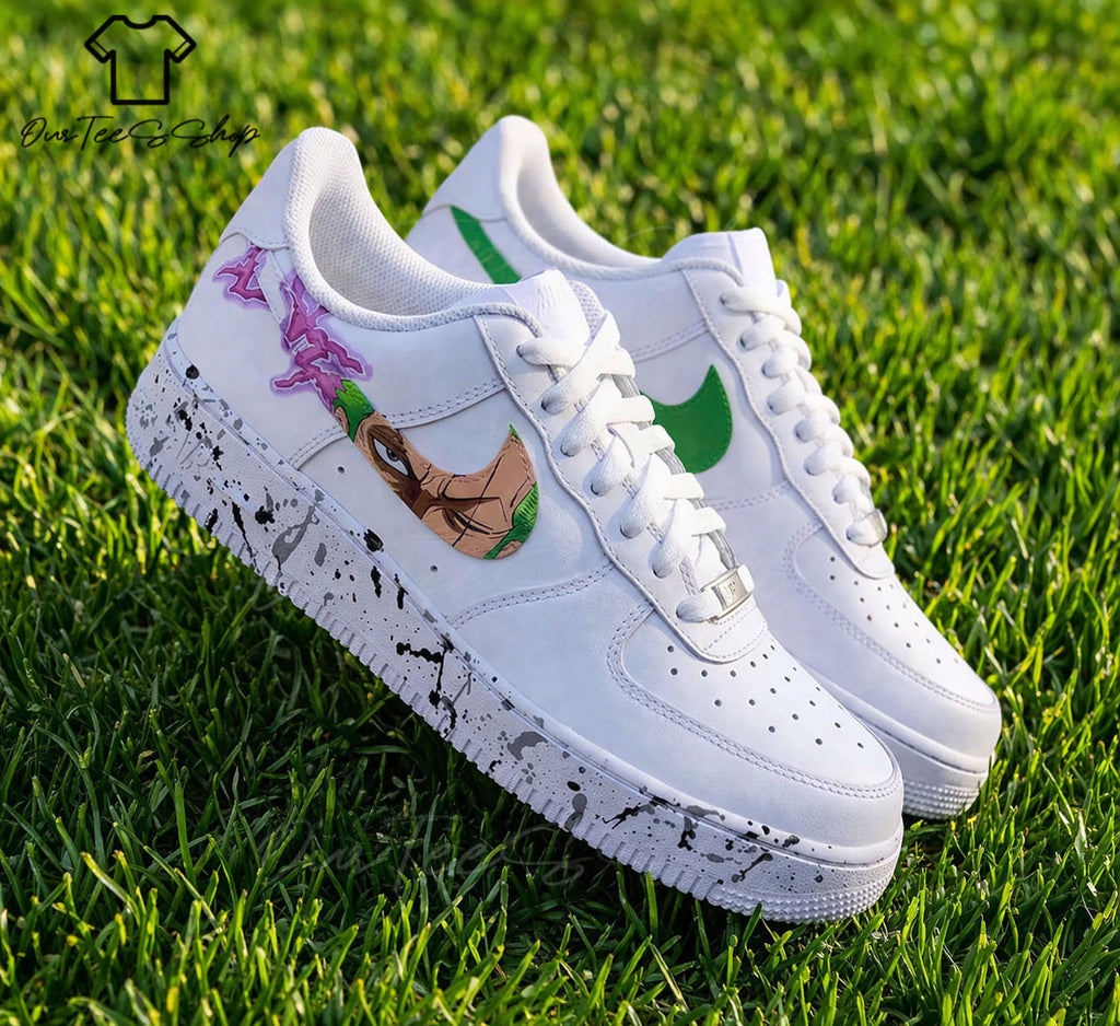 Custom Air Force 1 Anime Purple Bolt Splatter, Personalized Shoes