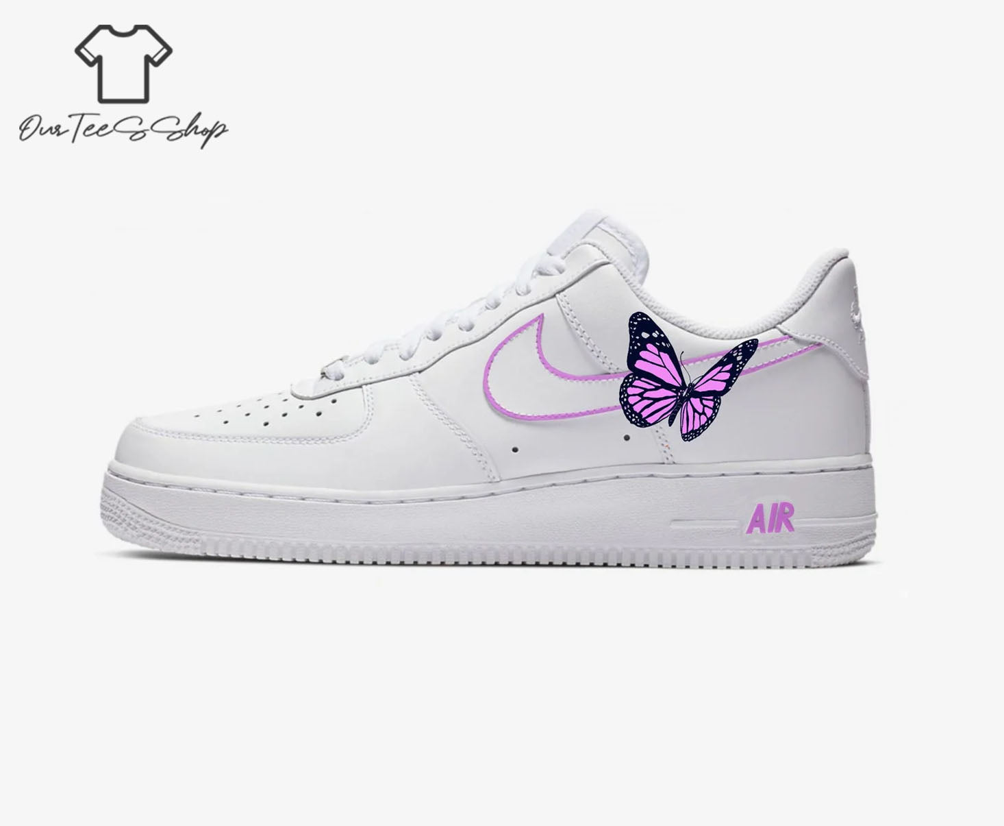 Custom Air Force 1 Purple Butterfly Sneakers
