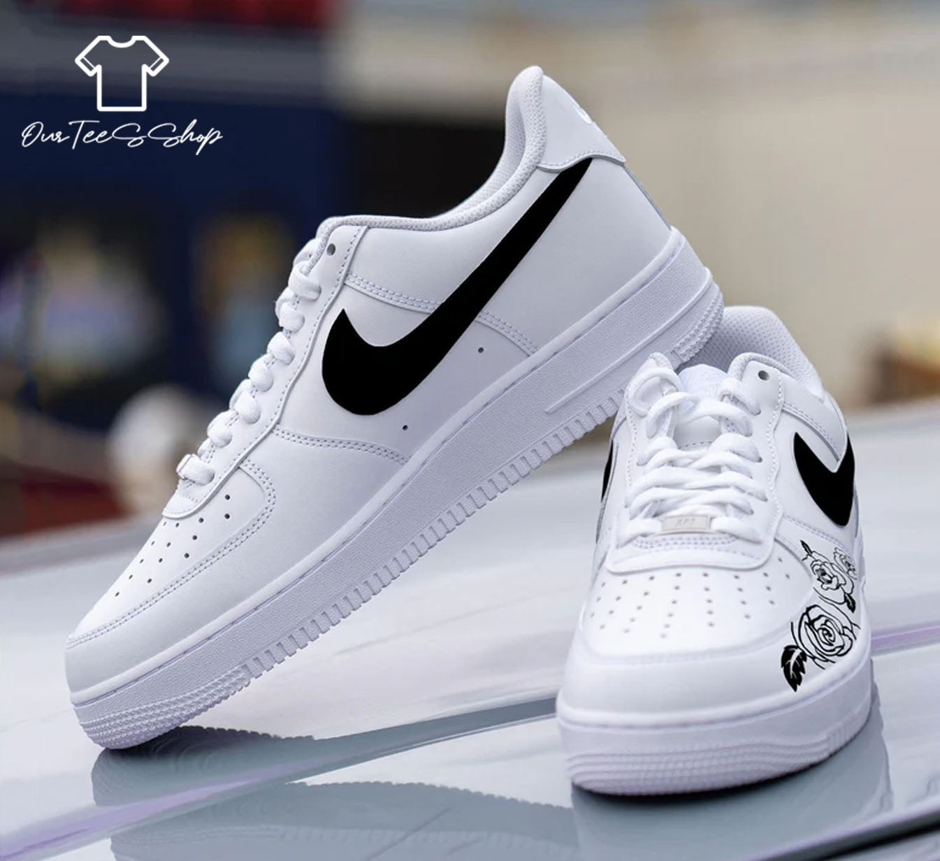 Custom Black Rose Air Force 1