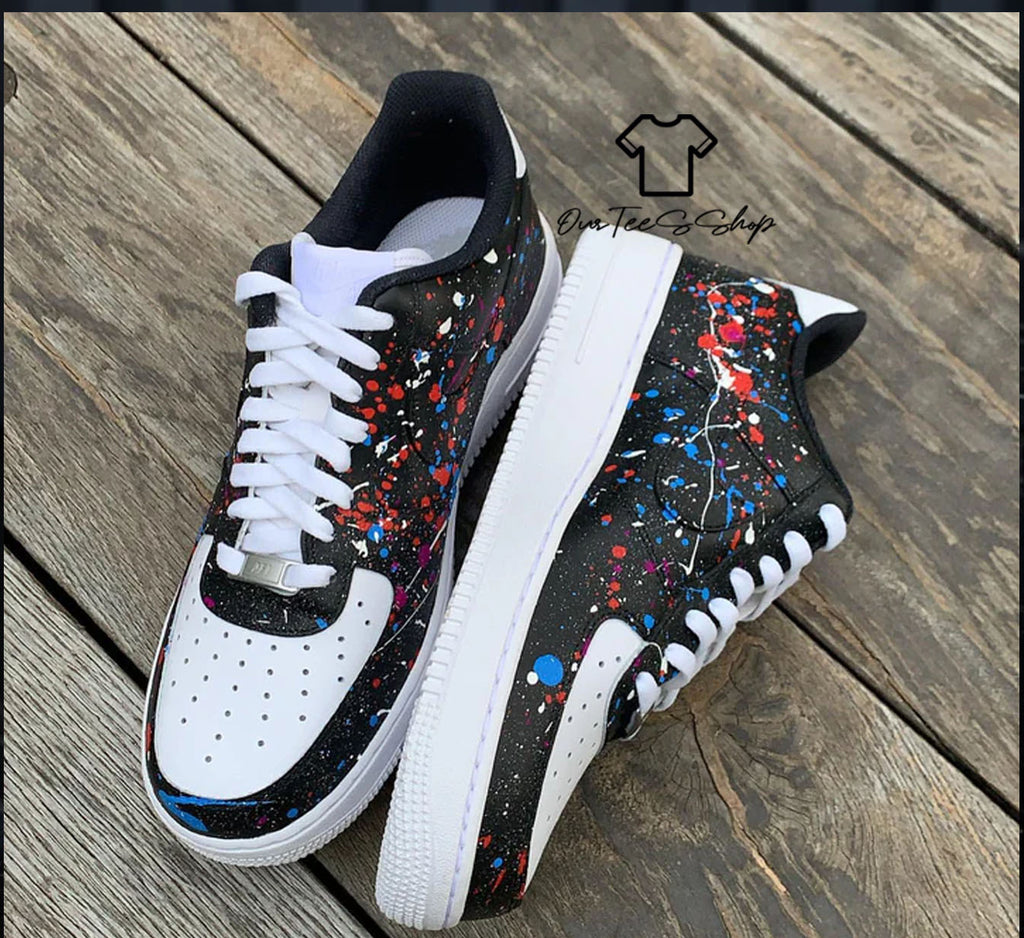 Custom Air Force 1 Splatter Sneakers