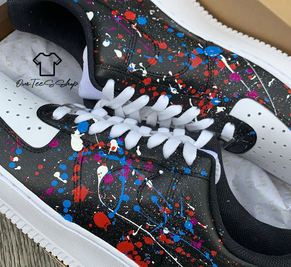 Custom Air Force 1 Splatter Sneakers