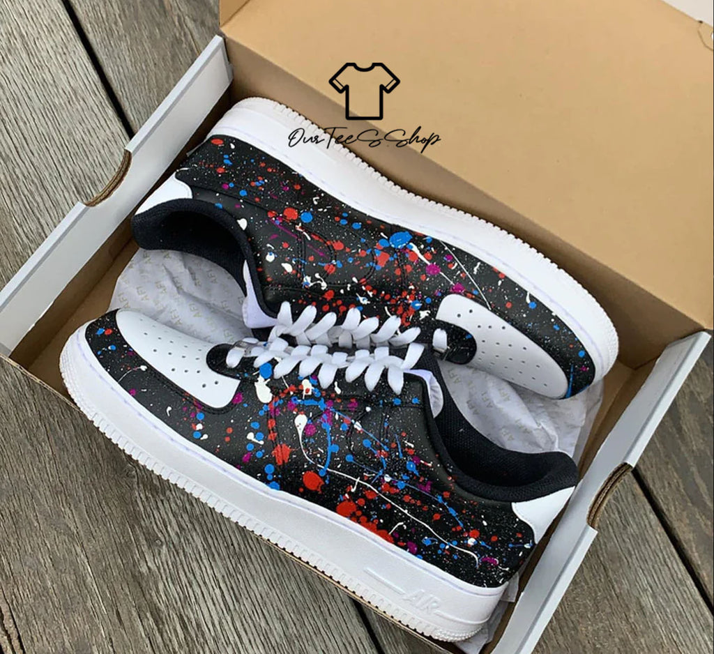 Custom Air Force 1 Splatter Sneakers